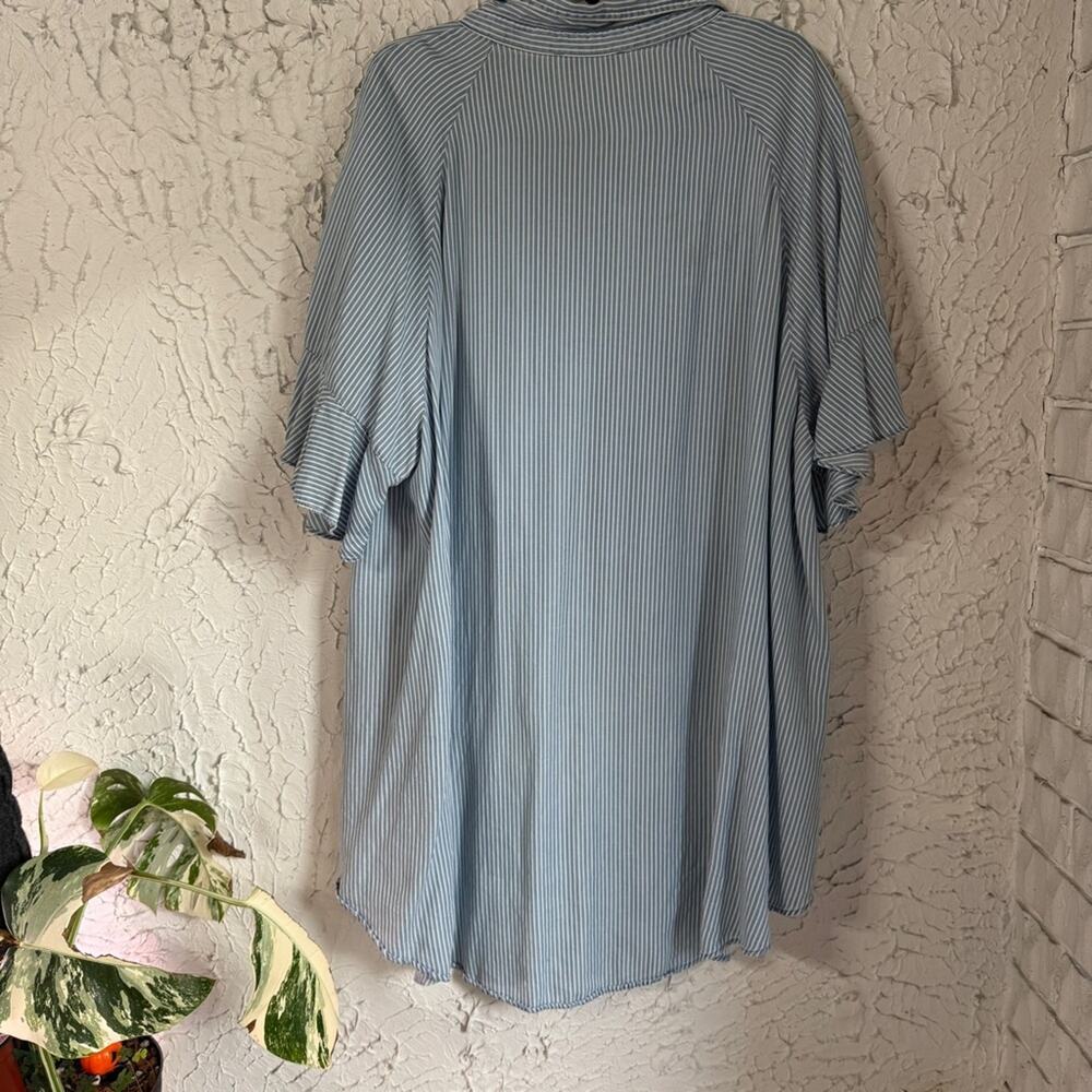 Forever 21 Blue and White Striped Tunic Blouse 3X - Picture 5 of 5